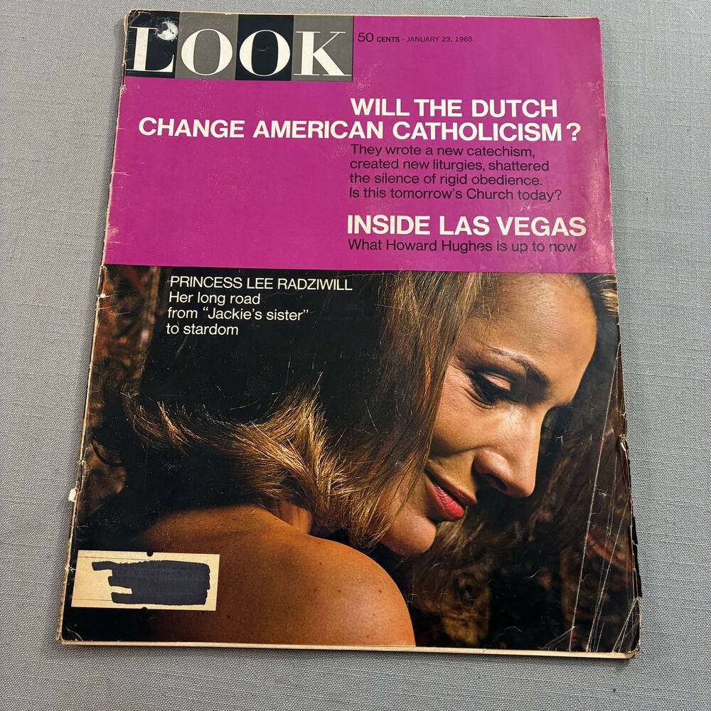 Vintage 1968 LOOK Magazine Lee Radziwill Howard Hughes Las Vegas See Descr